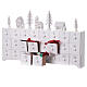 Advent calendar, white decorated wood, 12x4x18 in s6