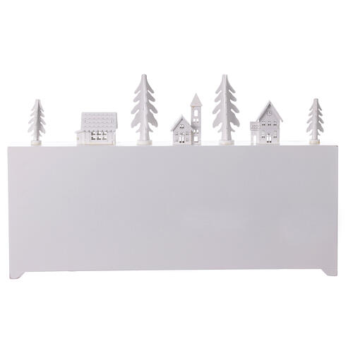 Calendario de Adviento madera blanca decorada 30x10x45 cm 12