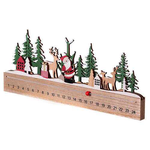 Horizontal stylised Advent calendar, wood, 16x1x8 in 5