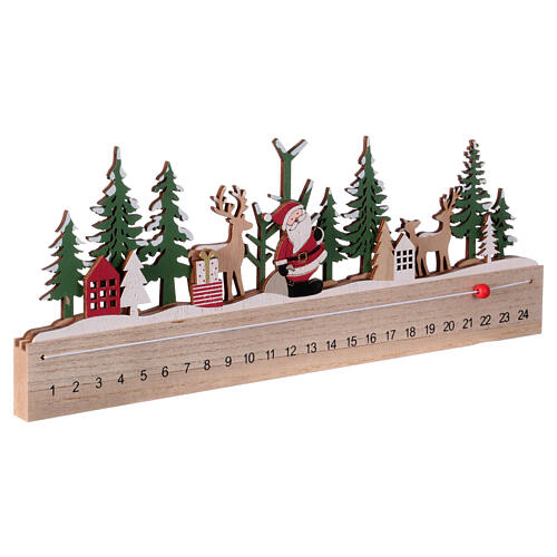 Horizontal stylised Advent calendar, wood, 16x1x8 in 7