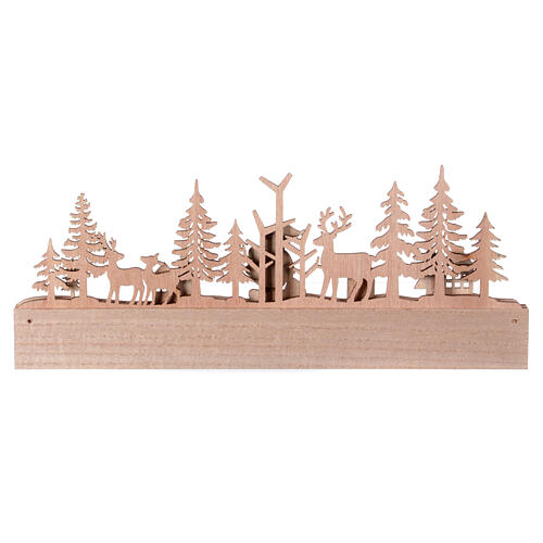 Horizontal stylised Advent calendar, wood, 16x1x8 in 10