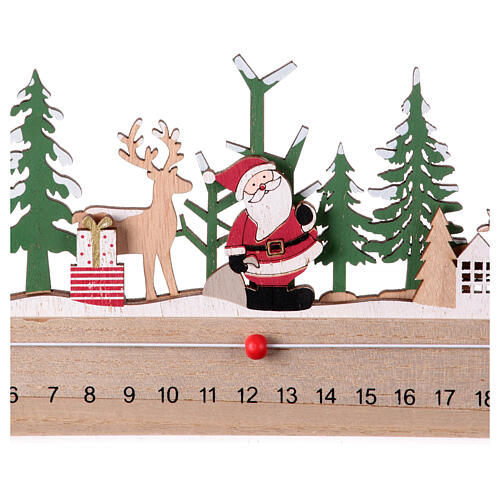 Calendrier de l'Avent horizontal stylisé bois 40x3x20 cm 3