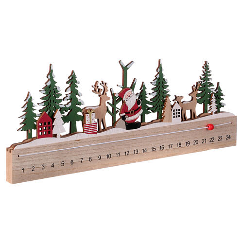 Advent Calendar stylized horizontal wooden 40X3X20 cm 7