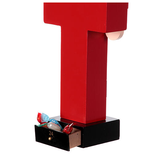 Advent calendar: nutcracker with drawers, colourful wood, 20x6x4 in 9