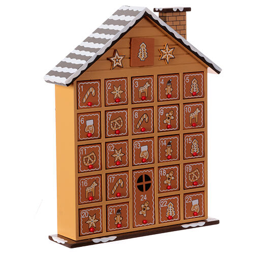 Adventskalender in Form eines Häuschens aus MDF – 35 × 25 × 10 cm 8