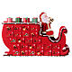Calendario Adviento trineo Papá Noel rojo 25x35x10 cm s1
