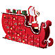 Calendario avvento slitta Babbo Natale rossa 25x35x10 cm s8