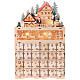 Wooden Advent calendar with mountain landscape and reindeers, 14x8x4 in, cool white light s1