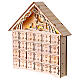 Calendrier de l'Avent avec Crèche lumière LED blanche 30x30x5 cm bois s5