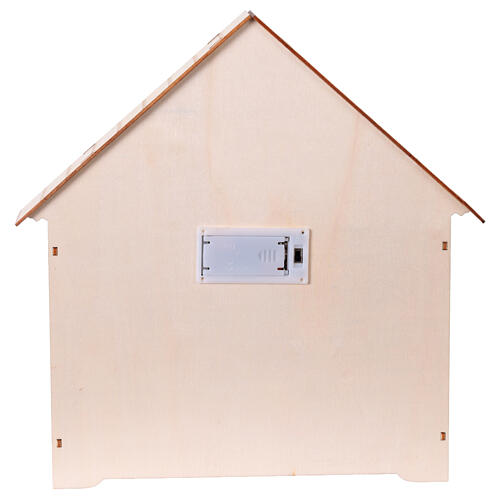 Calendario d'avvento con Natività luce led bianca 30x30x5 cm legno 5