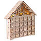 Calendario d'avvento con Natività luce led bianca 30x30x5 cm legno s4