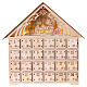 Calendario d'avvento con Natività luce led bianca 30x30x5 cm legno s1