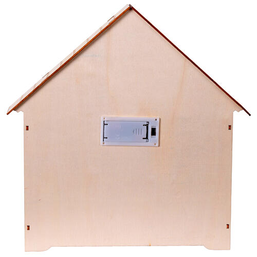 Wood Advent calendar with Holy Family LED white light 30x30x5 cm 7