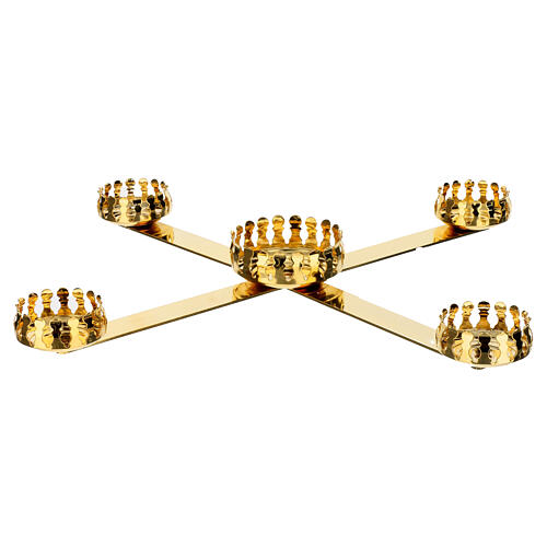 Candelero Adviento dorado 4 velas y cirio central 45 cm 1