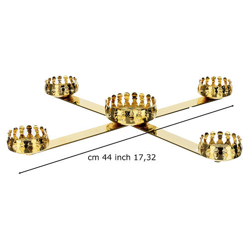 Castiçal de Advento dourado 4 velas e vela central 45 cm 3