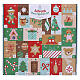 Calendario de Adviento adornos navideños de vidrio surtidos 24 piezas 31 x 29,5 x 4,4 cm s1