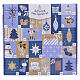 Calendrier de l'Avent décorations de Noël en verre bleu assorties 24 pièces 30x30x5 cm s1