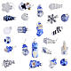 Calendrier de l'Avent décorations de Noël en verre bleu assorties 24 pièces 30x30x5 cm s3