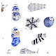 Calendrier de l'Avent décorations de Noël en verre bleu assorties 24 pièces 30x30x5 cm s5