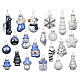 Calendrier de l'Avent décorations de Noël en verre bleu assorties 24 pièces 30x30x5 cm s8