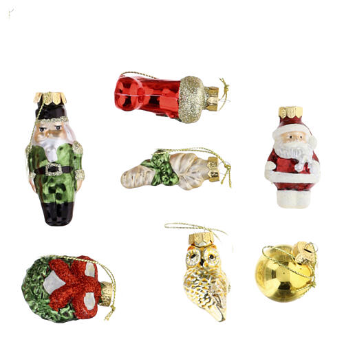 Calendrier de l'Avent décorations de Noël en verre assorties 24 pièces 30x30x5 cm 5
