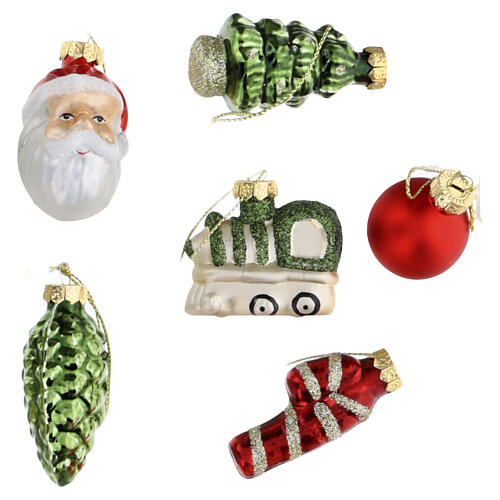 Calendrier de l'Avent décorations de Noël en verre assorties 24 pièces 30x30x5 cm 7