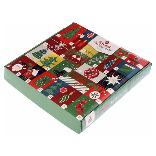 Calendário do Advento decorações de Natal em vidro sortidas 24 peças 30x30x5 cm 8
