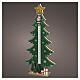 Calendrier de l'Avent de Noël vert LED sapin Père Noël lumière chaude 45x20x5 cm s1