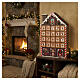 Calendario dell'Avvento casetta pan di zenzero in legno con 24 cassetti 40x25x5 cm s2