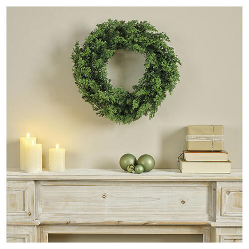 Artificial cedar Christmas wreath for indoor and outdoor use, 4x20 in 2