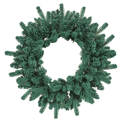 Emerald snow-flocked indoor Christmas wreath, 20 in 1