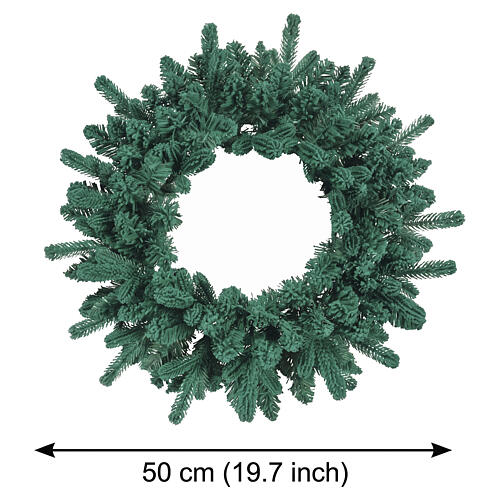Corona natalizia Emerald innevata per interno 50 cm 3
