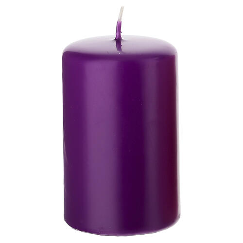 Kit Adviento corona y 4 velas 80x50 mm opacas violeta y rosa 6