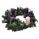 Kit Adviento corona y 4 velas 80x50 mm opacas violeta y rosa s1