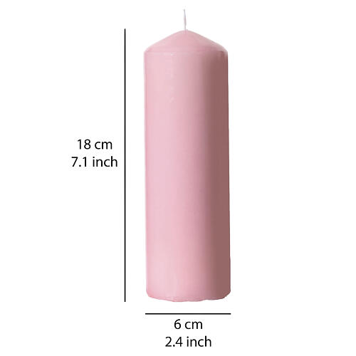 4x Candelotti dell'Avvento viola e rosa lucidi 180x60 mm 3