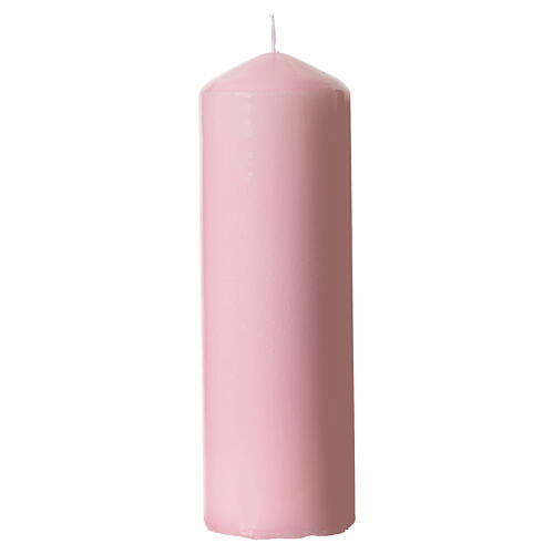 4x Candelotti dell'Avvento viola e rosa lucidi 180x60 mm 4