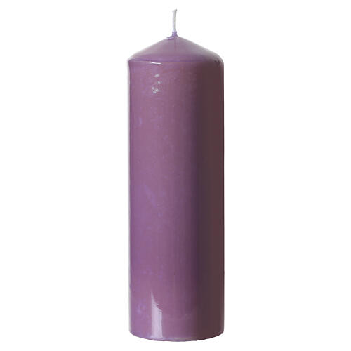 4x Candelotti dell'Avvento viola e rosa lucidi 180x60 mm 5