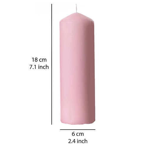 4x Candelotti opachi dell'Avvento viola e rosa 180x60 mm 3