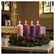 4x Candelotti opachi dell'Avvento viola e rosa 180x60 mm s2