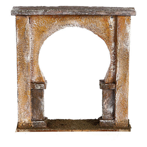 Wall with arched window for 12 cm nativity scene, Palestine style 4