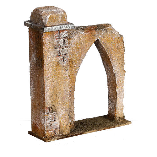 Wall with pointed arch and pillar for 10 cm nativity scene, Palestine style 3