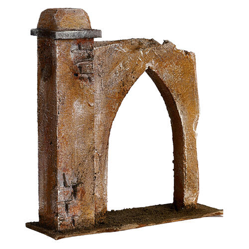 Wall with pointed arch and pillar for 12 cm nativity scene, Palestine style 3