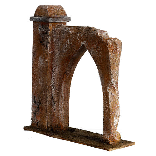 Arched Ogival wall with side Column for 12 cm Nativity 20X20X6 Palestinian style 2