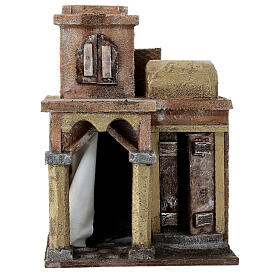 Arab house with dome and curtain for 10 cm nativity scene