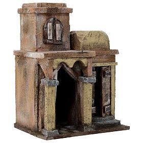 Arab house with dome and curtain for 10 cm nativity scene