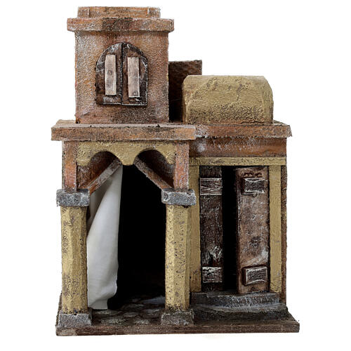 Arab house with dome and curtain for 10 cm nativity scene 1
