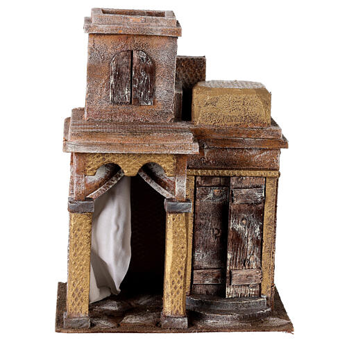 Arab house with dome and curtain for 12 cm nativity scene 1