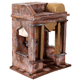 Arab House Scene with small cupola side curtains and columns for 12 cm nativity 30X20X25