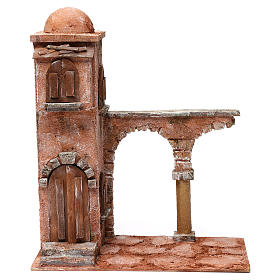 Maison arabe dôme et arc avec colonne pour crèche 10 cm 35x15x30 cm