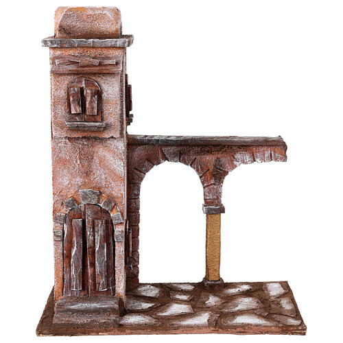 Maison arabe dôme et arc avec colonne pour crèche 10 cm 35x15x30 cm 1